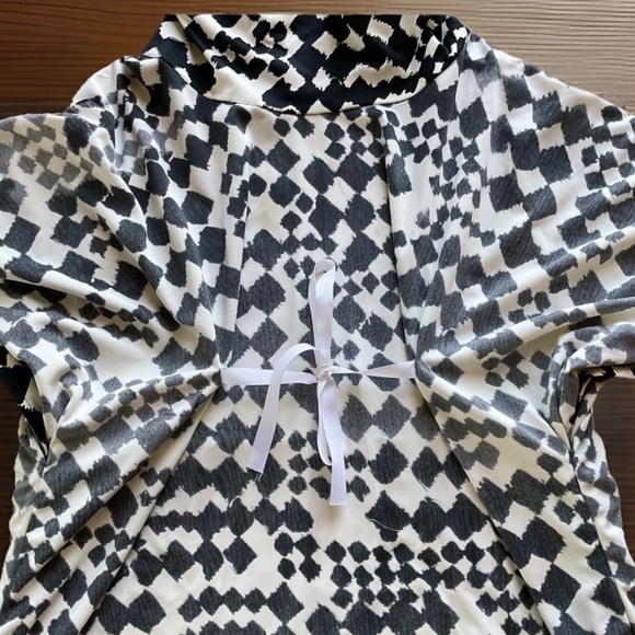 VTG TAPOO HAWES of California Black White 60'S Retro Muumuu Adjustable Waist O/S - Picture 5 of 13